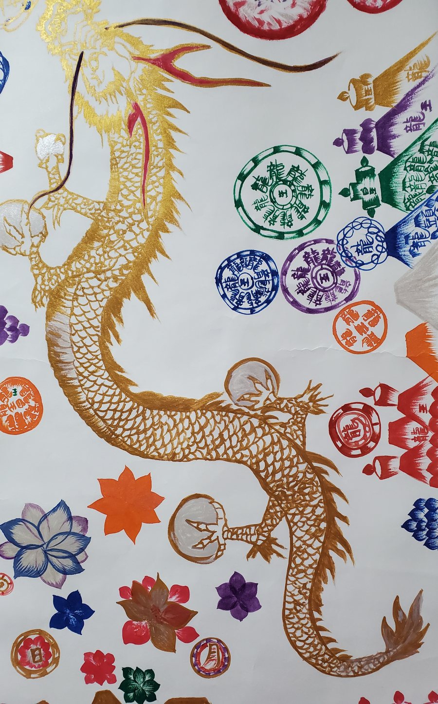 鄭東秀先生による霊符画「龍」